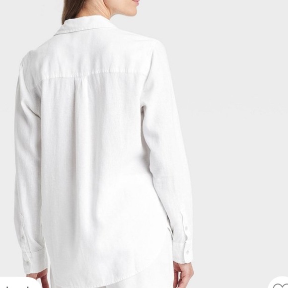 Universal Thread White Linen Collared Blouse - Picture 2 of 6